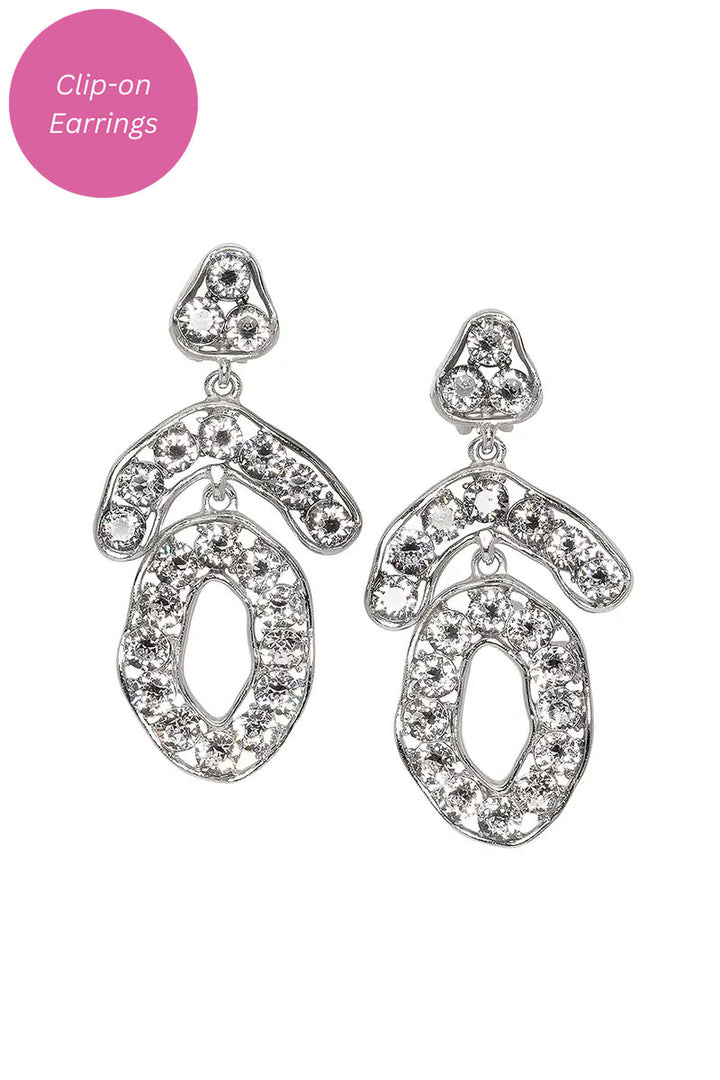 Kenneth Jay Lane Triangle and Circle Crystal Earrings