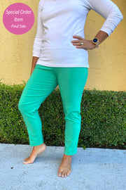 Krazy Larry Pull-on Pants - Jade available at Mildred Hoit in Palm Beach.