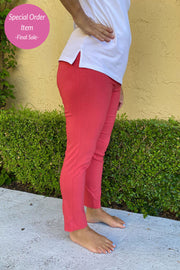 Krazy Larry Stone Pull on Pants in Watermelon available at Mildred Hoit.