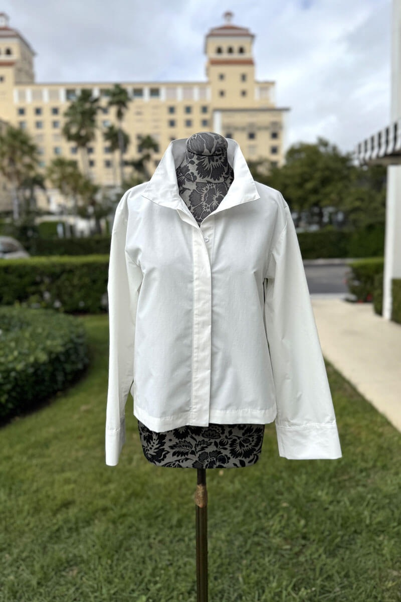 Kal Rieman Peggy Collared Shirt in Ecru available at Mildred Hoit in Palm Beach.