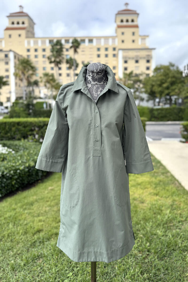 Kal Rieman Rene Placket Dress in Cactus available at Mildred Hoit.