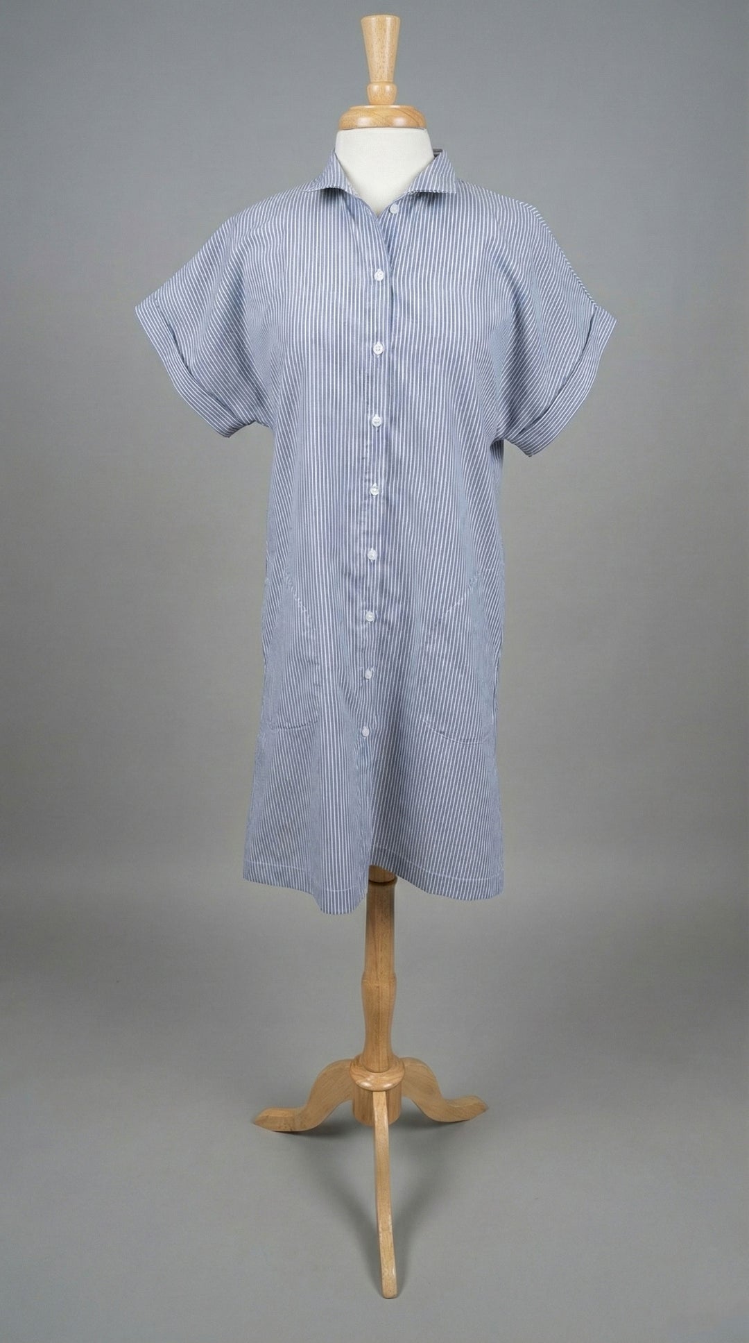 Kal Rieman Ali Pleat Back Kimono Dress in Harbor Stripe - Mildred Hoit