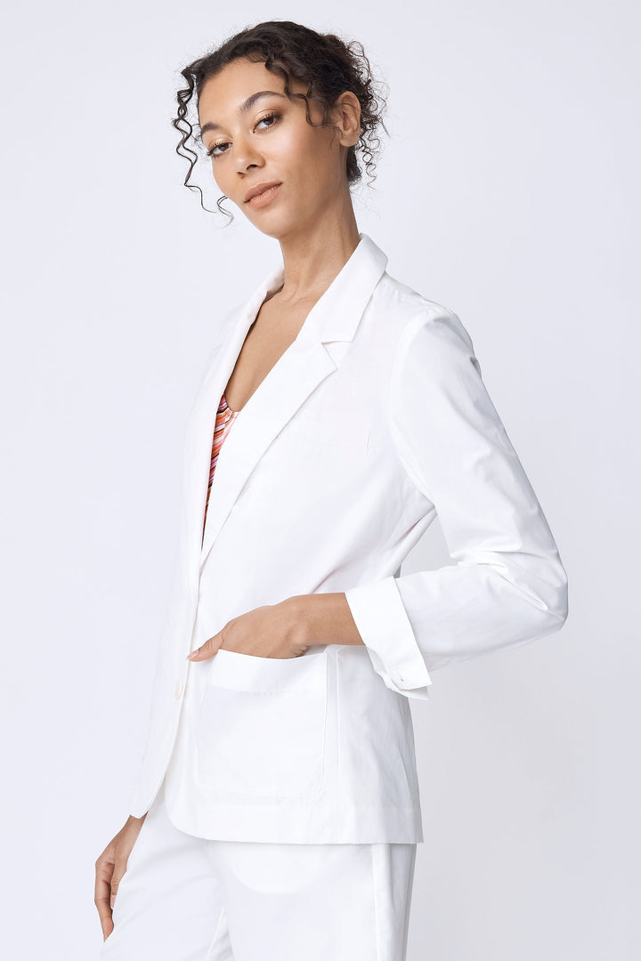 Kal Rieman Castel Patch Pocket Blazer in Ecru - Mildred Hoit
