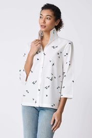 Kal Rieman Button Down Blouse in Oxford and White
