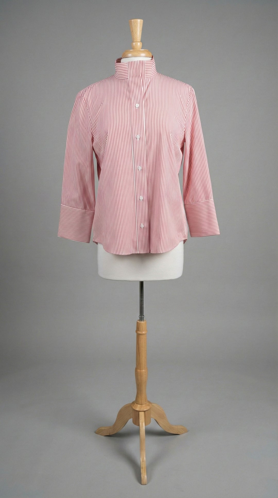 Kal Rieman Greta Placket Front Shirt in Peach Stripe - Mildred Hoit