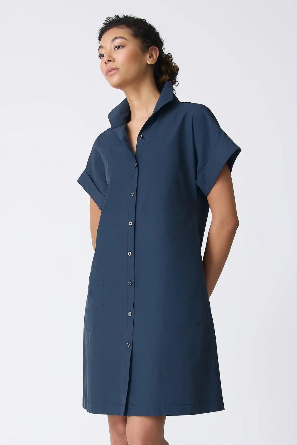 Kal Rieman Holly Kimono Dress in Navy - Mildred Hoit