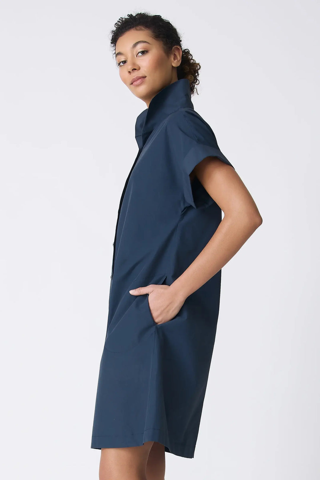 Kal Rieman Holly Kimono Dress in Navy - Mildred Hoit