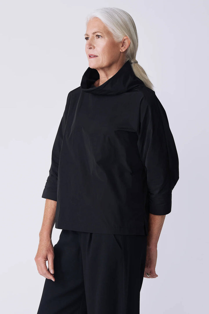 Kal Rieman Julia Taffeta Top in Black