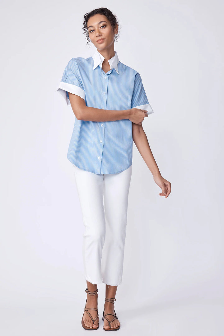 Kal Rieman Lynn Shirt in Poolside Stripe - Mildred Hoit