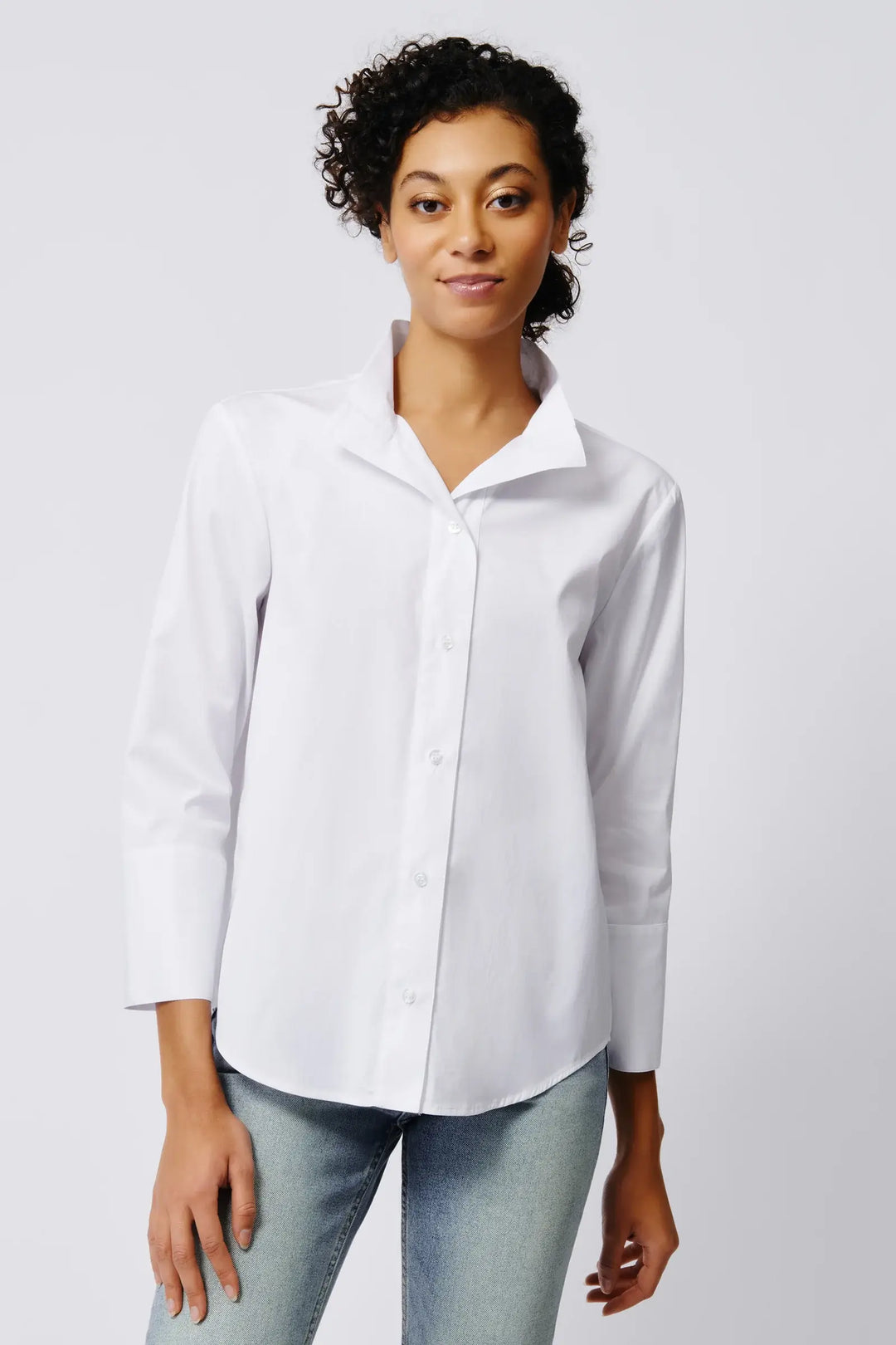 Kal Rieman Stretch Blouse in White - Mildred Hoit