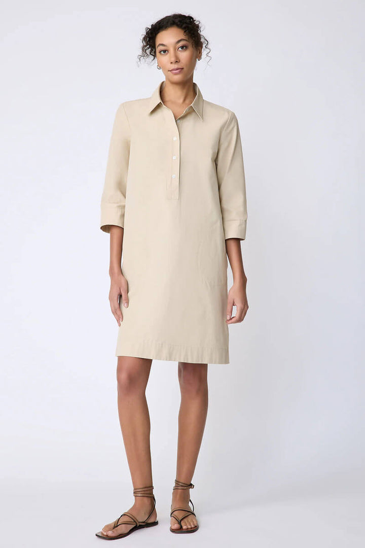 Kal Rieman Rene Placket Dress in Sand