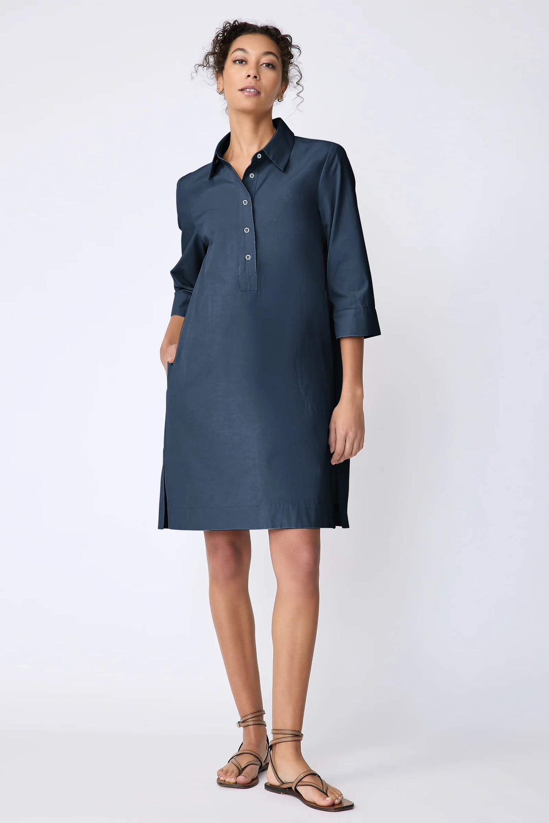 Kal Rieman Rene Placket Dress in Summer Navy