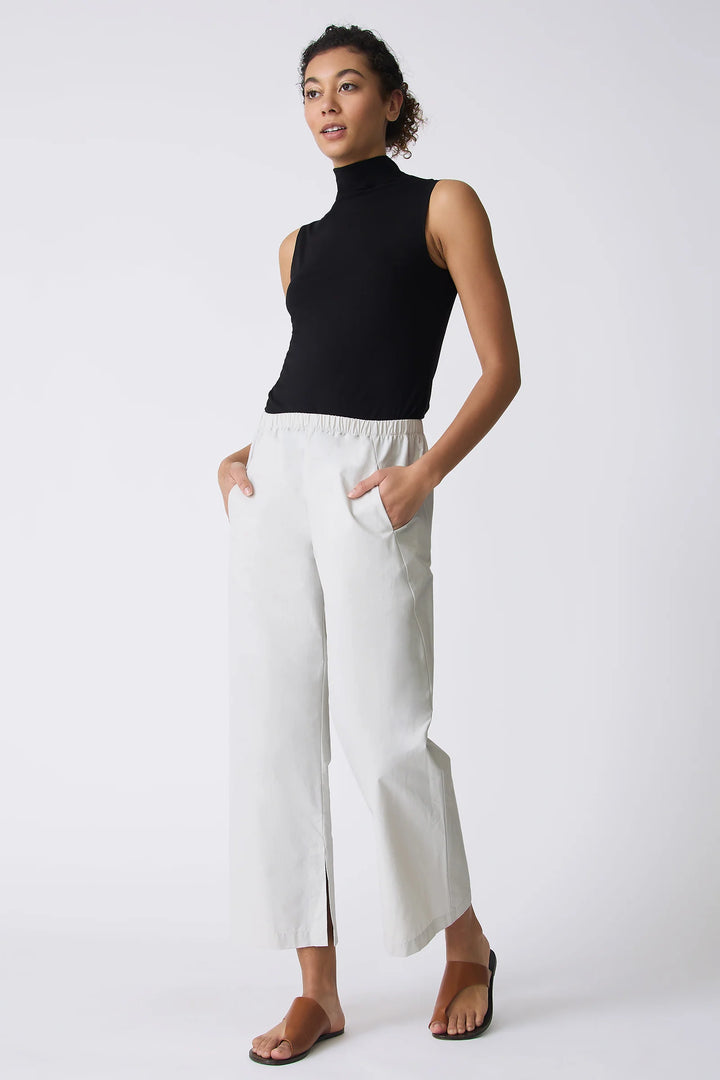 Kal Rieman Split Hem Capri in Stone - Mildred Hoit