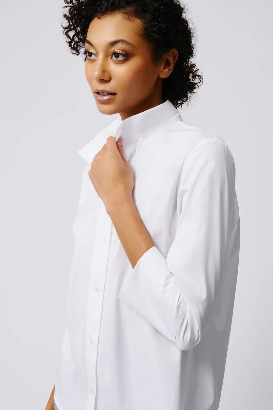 Kal Rieman Stretch Blouse in White - Mildred Hoit