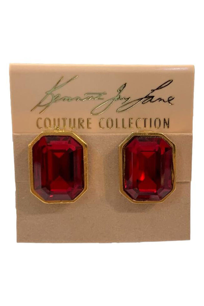 Kenneth Jay Lane Ruby Earrings - Mildred Hoit