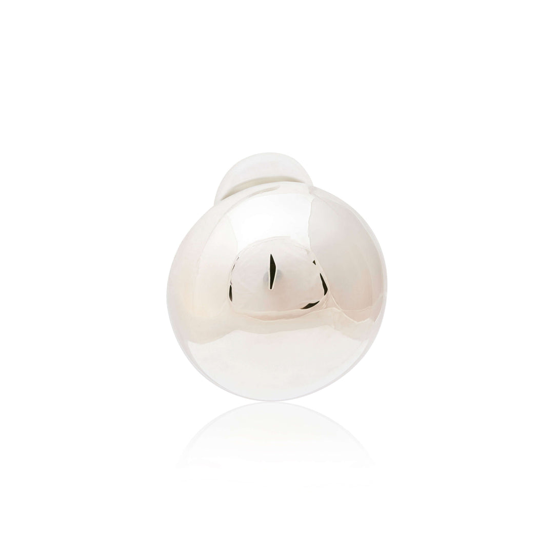 Kenneth Jay Lane Polished Silver Button Clip Earrings