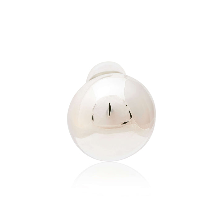 Kenneth Jay Lane Polished Silver Button Clip Earrings