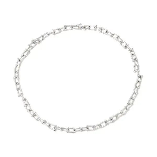 Kenneth Jay Lane 925 Silver Link Necklace available at Mildred Hoit in Palm Beach.