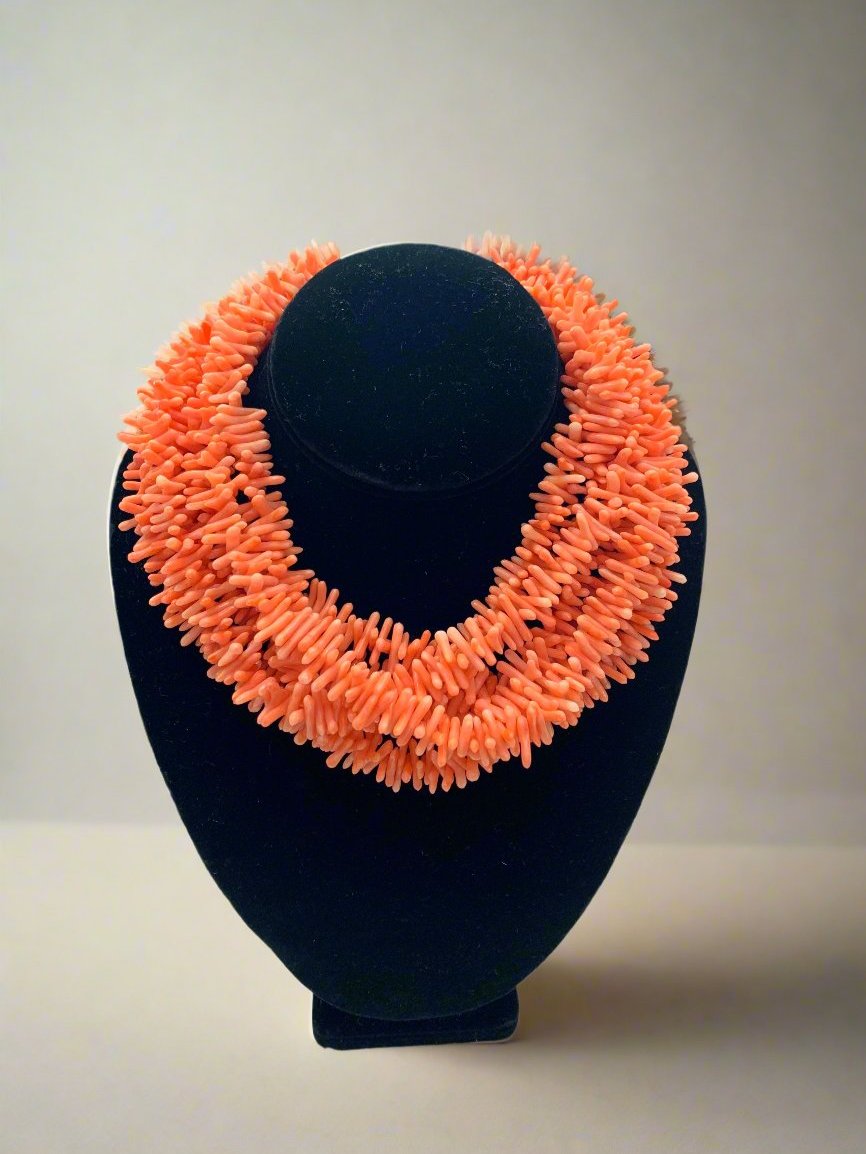 Kenneth Jay Lane Coral Multi-Strand Necklace - Mildred Hoit