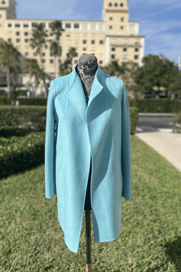 Kinross Rib Sleeve Coat in Oasis available at Mildred Hoit in Palm Beach.