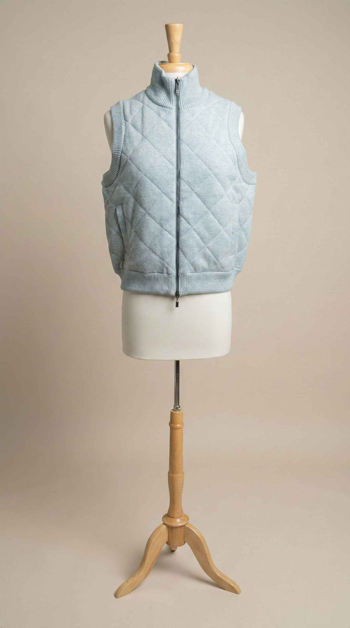 Kinross Quilted Vest in Mist - Mildred Hoit