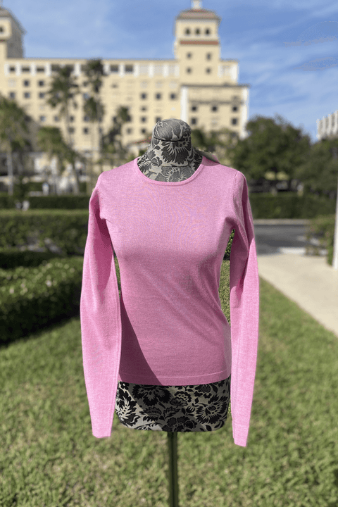 Kinross Long Sleeve Crew in Bloom available at Mildred Hoit in Palm Beach.