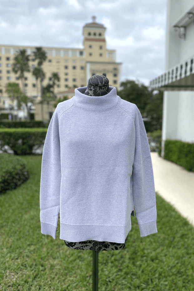 Kinross Garter Stitch Funnel Sweater in Amethyst