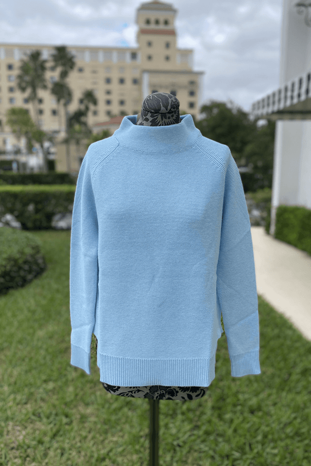 Kinross Garter Stitch Funnel Sweater in Moonstone