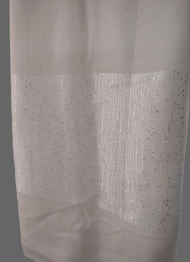 Kinross Sequin Border Shawl in Ivory