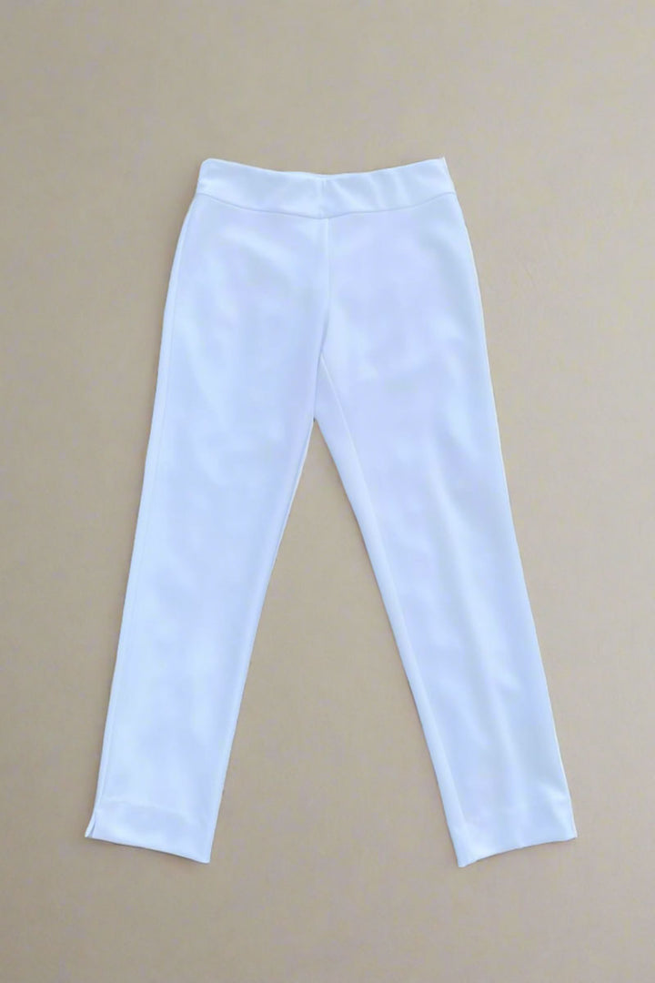 Krazy Larry Microfiber Pants in White - Mildred Hoit