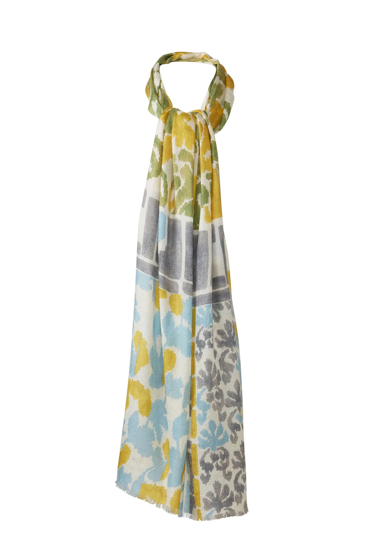 Kinross Modern Glen Print Scarf in Citrine