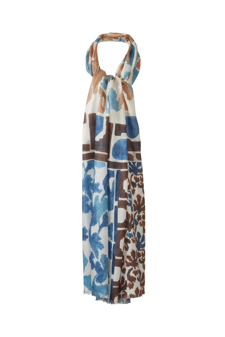 Kinross Modern Glen Print Scarf in Loch