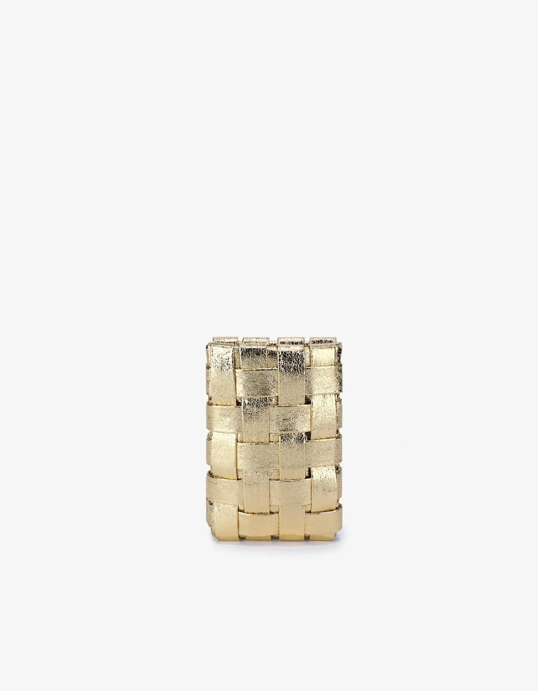 Lindy Woven Cellphone Bag in Hi Shine Gold - Mildred Hoit