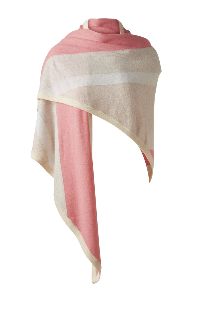 Kinross Stripe Triangle Wrap in Cameo Multi - Mildred Hoit