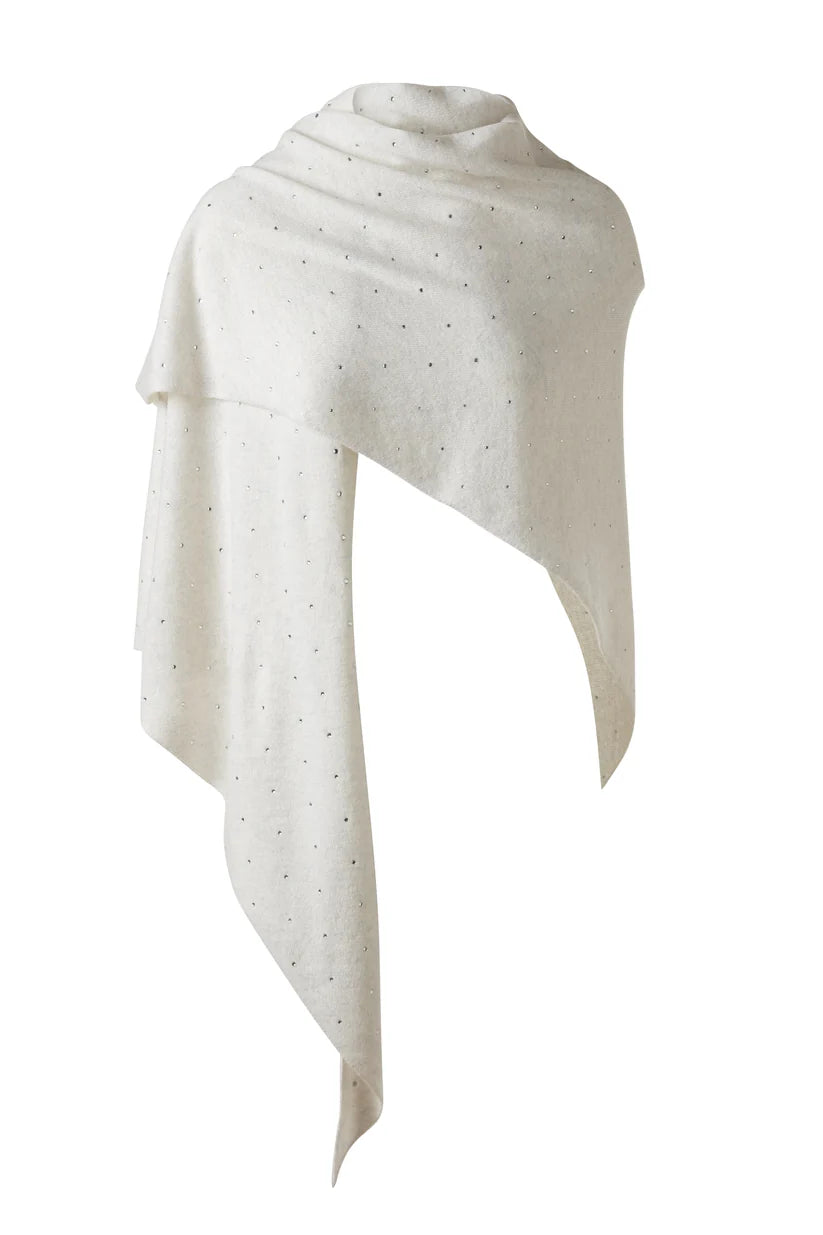Kinross Crystal Triangle Wrap in Whisper - Mildred Hoit