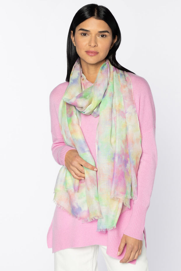 Kinross Dreamscape Print Scarf in Multi available at Mildred Hoit in Palm Beach.