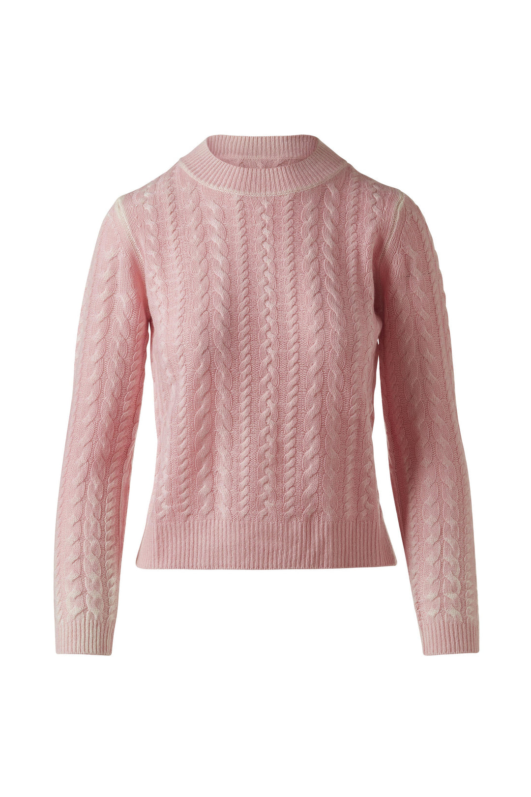 Spray Print Cable Crew in Coral - Mildred Hoit