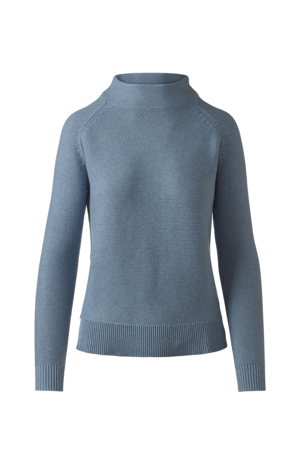 Kinross Garter Funnel Sweater in Cove - Mildred Hoit