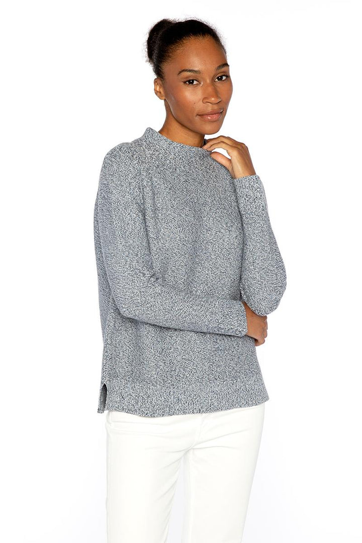 Kinross Marled Garter Funnel in Navy Multi - Mildred Hoit