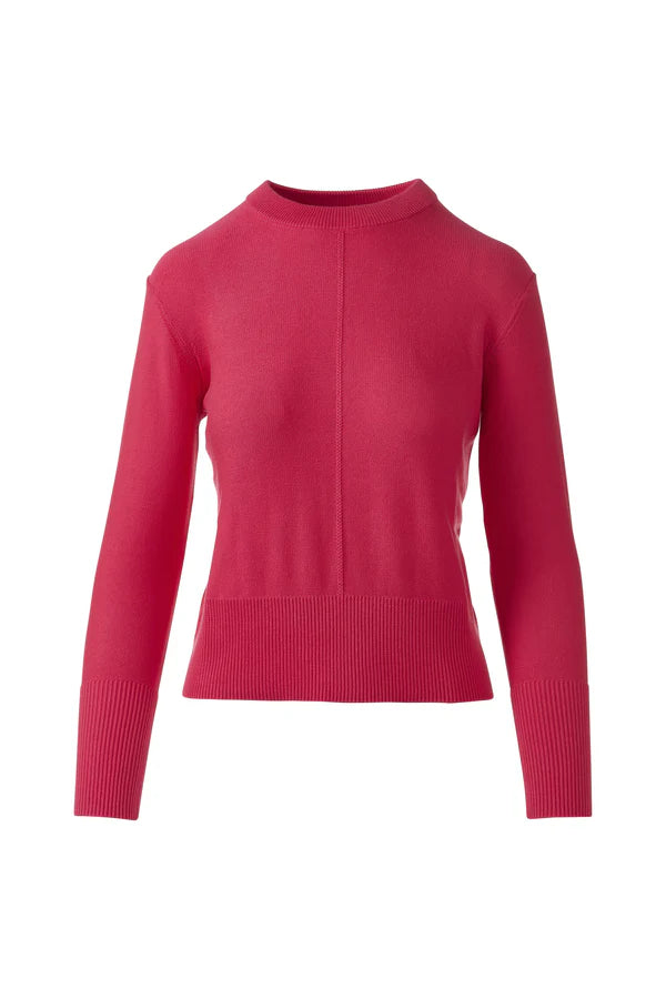 Kinross Rib Trim Crew in Dahlia - Mildred Hoit