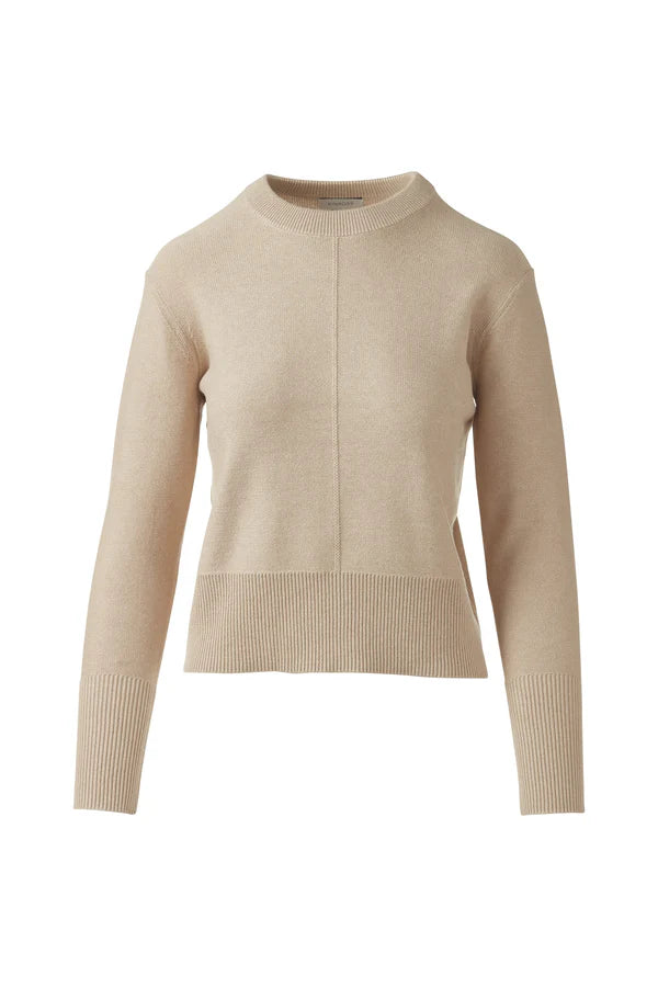 Kinross Rib Trim Crew in Straw - Mildred Hoit