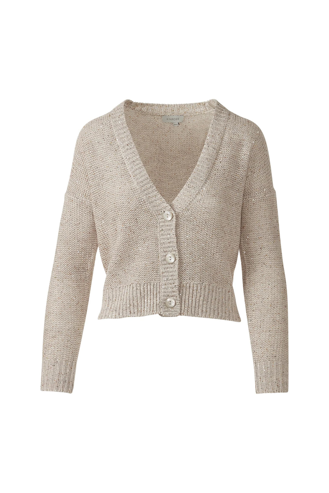 Kinross Textured Sequin Crew in Straw - Mildred Hoit