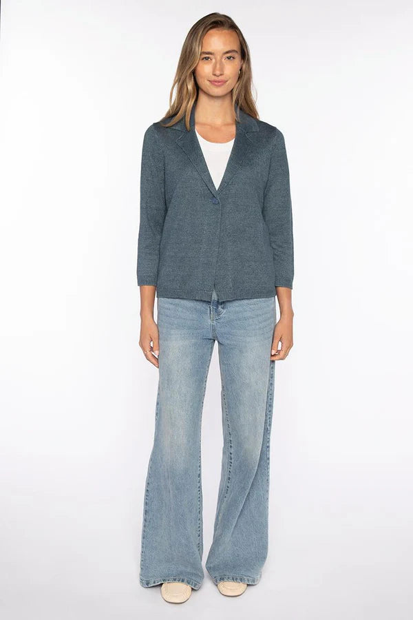 Kinross Easy Notch Collar Cardigan in Ink - Mildred Hoit