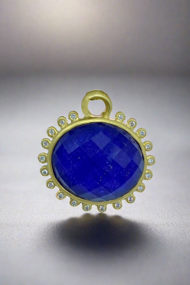 Lapis and Moonstone Pendant available at Mildred Hoit in Palm Beach.