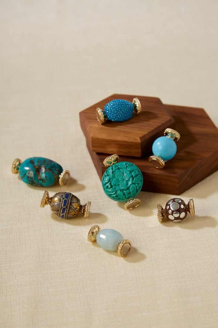 CLARA WILLIAMS RECONSTITUTED 20MM TURQUOISE CENTERPIECE - Mildred Hoit