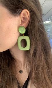 Parisian Green Geometric Earrings