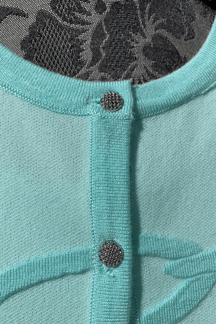 Leo & Ugo Textured Sweater Set in Aqua - Mildred Hoit