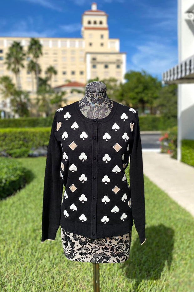 Card Suit Cardigan Sweater Set