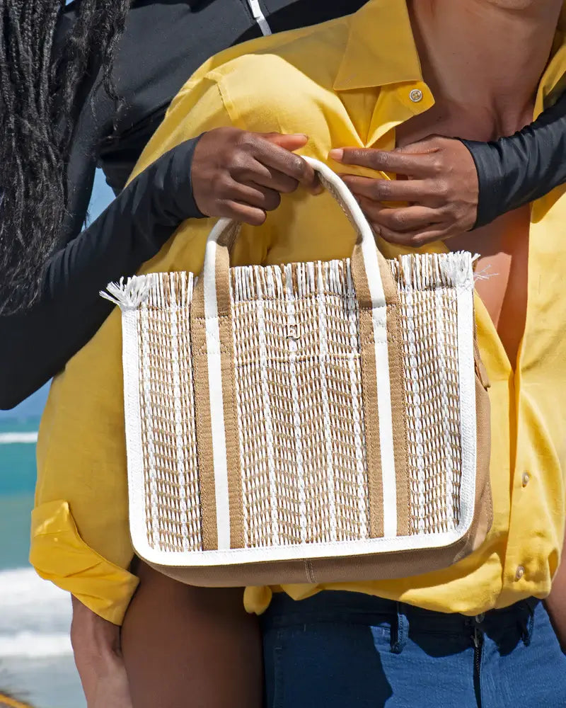 Eric Javits Maku Bag in White Mix