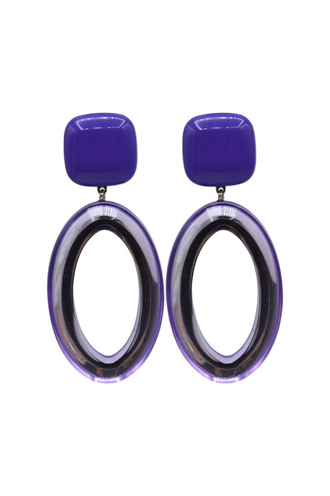 Parisian Purple Oval Drop Earrings available at Mildred Hoit in Palm Beach.